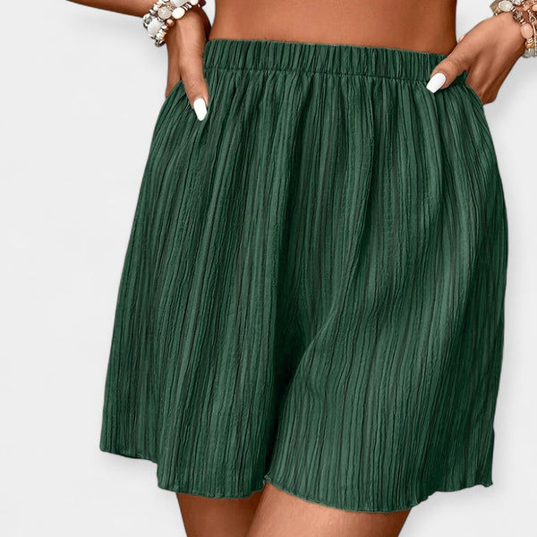 Amara - Elastisk Talje Dame Plisserede Shorts
