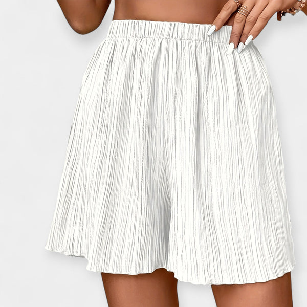 Amara - Elastisk Talje Dame Plisserede Shorts
