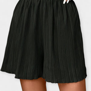 Amara - Elastisk Talje Dame Plisserede Shorts