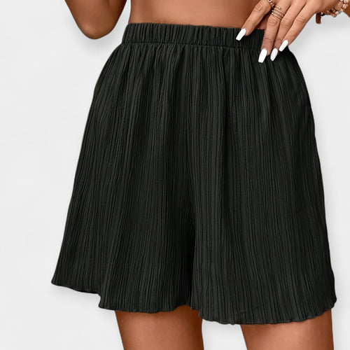 Amara - Elastisk Talje Dame Plisserede Shorts