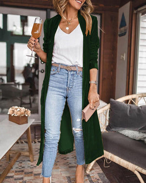 Birgit - Dame Lang Cardigan Åben Front