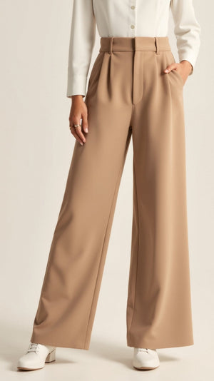 Katalina - Dame Bukser Med Høj Talje Wide Leg