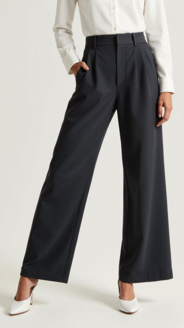 Jaida - Dame Wide Leg Bukser Med Høj Talje