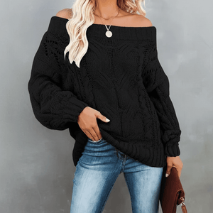 Camille - Pullover Dame Skulderfri Striktrøje