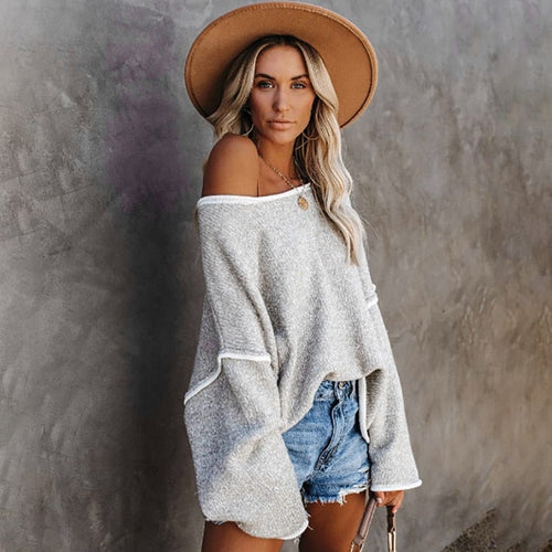 Bridget - Boho Pullover Dame Oversize Striktrøje