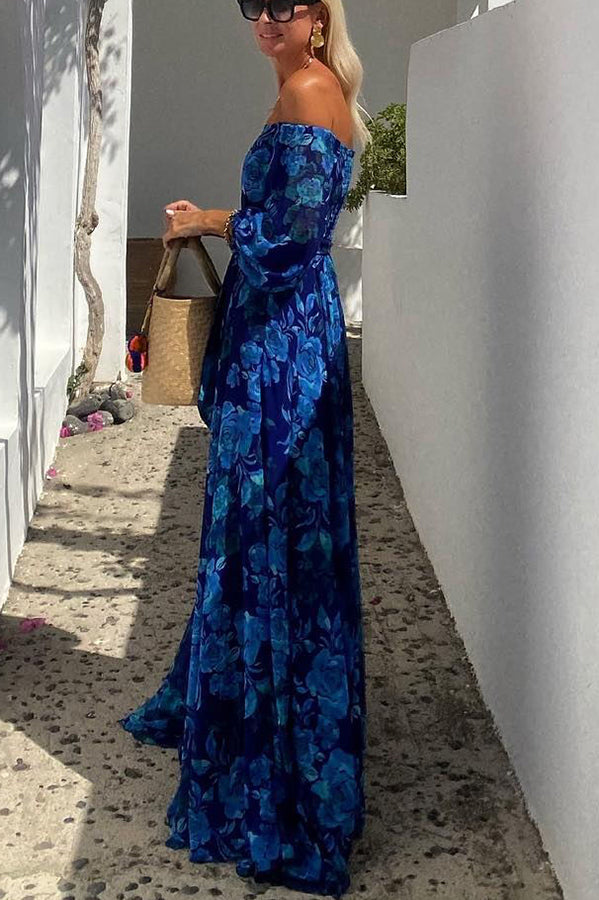 Veda - Romantisk Off Shoulder Blomster Kjole