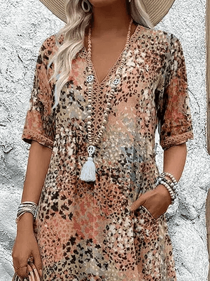 Aurelia - Dame Sommerkjole Med Abstrakt Print