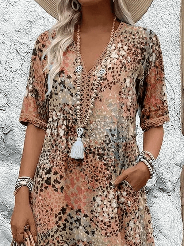 Aurelia - Dame Sommerkjole Med Abstrakt Print