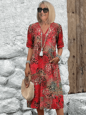 Aurelia - Dame Sommerkjole Med Abstrakt Print