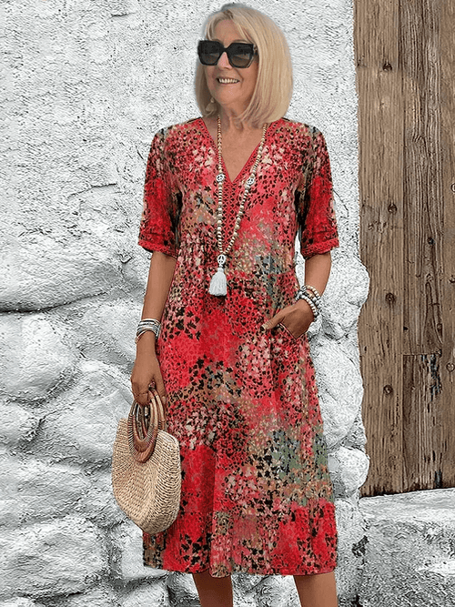 Aurelia - Dame Sommerkjole Med Abstrakt Print