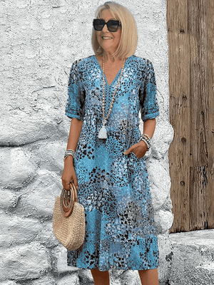 Aurelia - Dame Sommerkjole Med Abstrakt Print