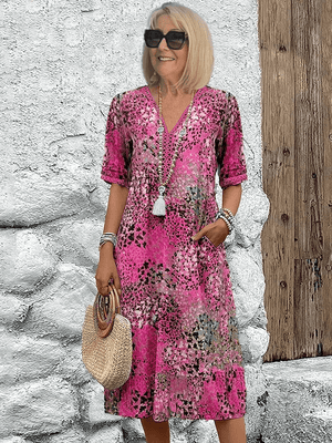 Aurelia - Dame Sommerkjole Med Abstrakt Print