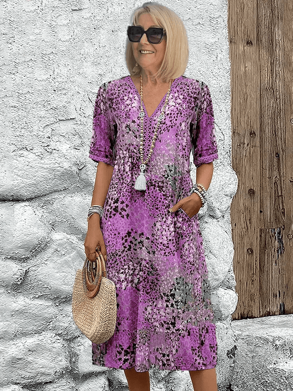 Aurelia - Dame Sommerkjole Med Abstrakt Print