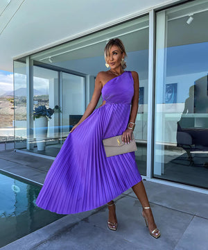 Halcyon - Elegant One Shoulder Blomster Kjole