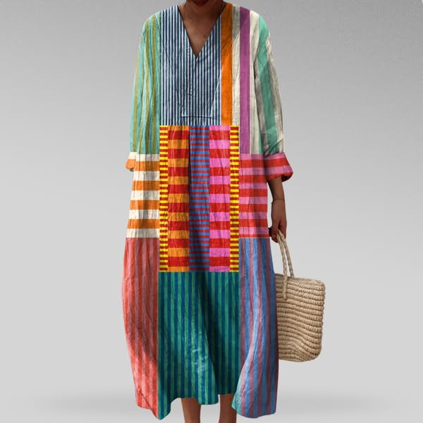 Aila - Sommerkjole Dame Med Geometrisk Print