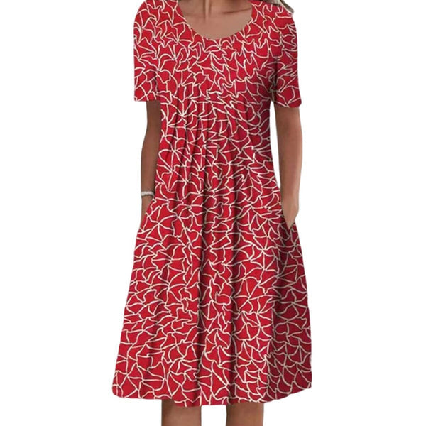 Shae - Midikjole Dame Med Blomsterprint Lommer