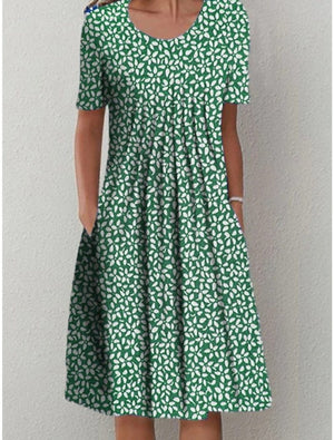 Shae - Midikjole Dame Med Blomsterprint Lommer