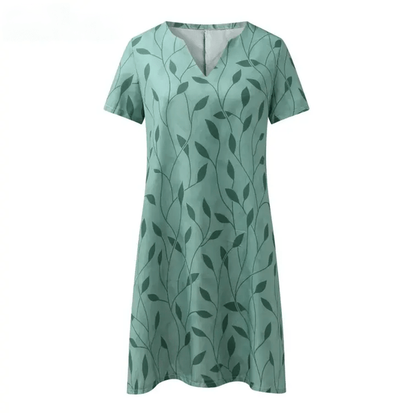 Nadine - Dame V Hals Kjole Med Print
