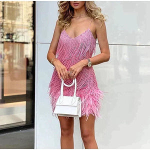 Marlie - Dame Cocktail Minikjole Med Pailletter