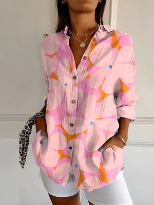 Avie - Dame Top Med Blomsterprint Knaplukning